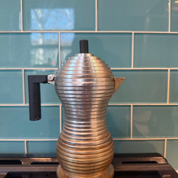 Alessi Pulcina "Moka" Maker -- Silver and Black - Picture 4 of 6